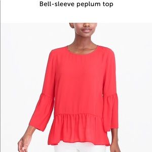 J Crew Bell-sleeve peplum top